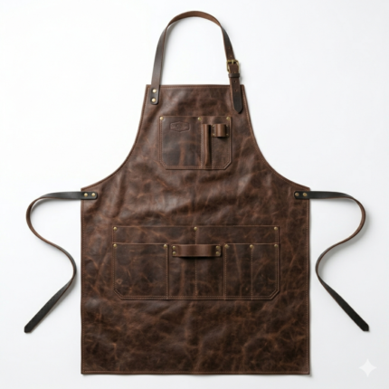 Men's Brown Woodworking Leather Apron – 100% Genuine Cowhide | Leathiques