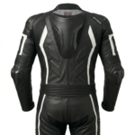 Men's Black & White One Piece Motorbike Leather Suit – 100% Genuine Cowhide | Leathiques - Image 2