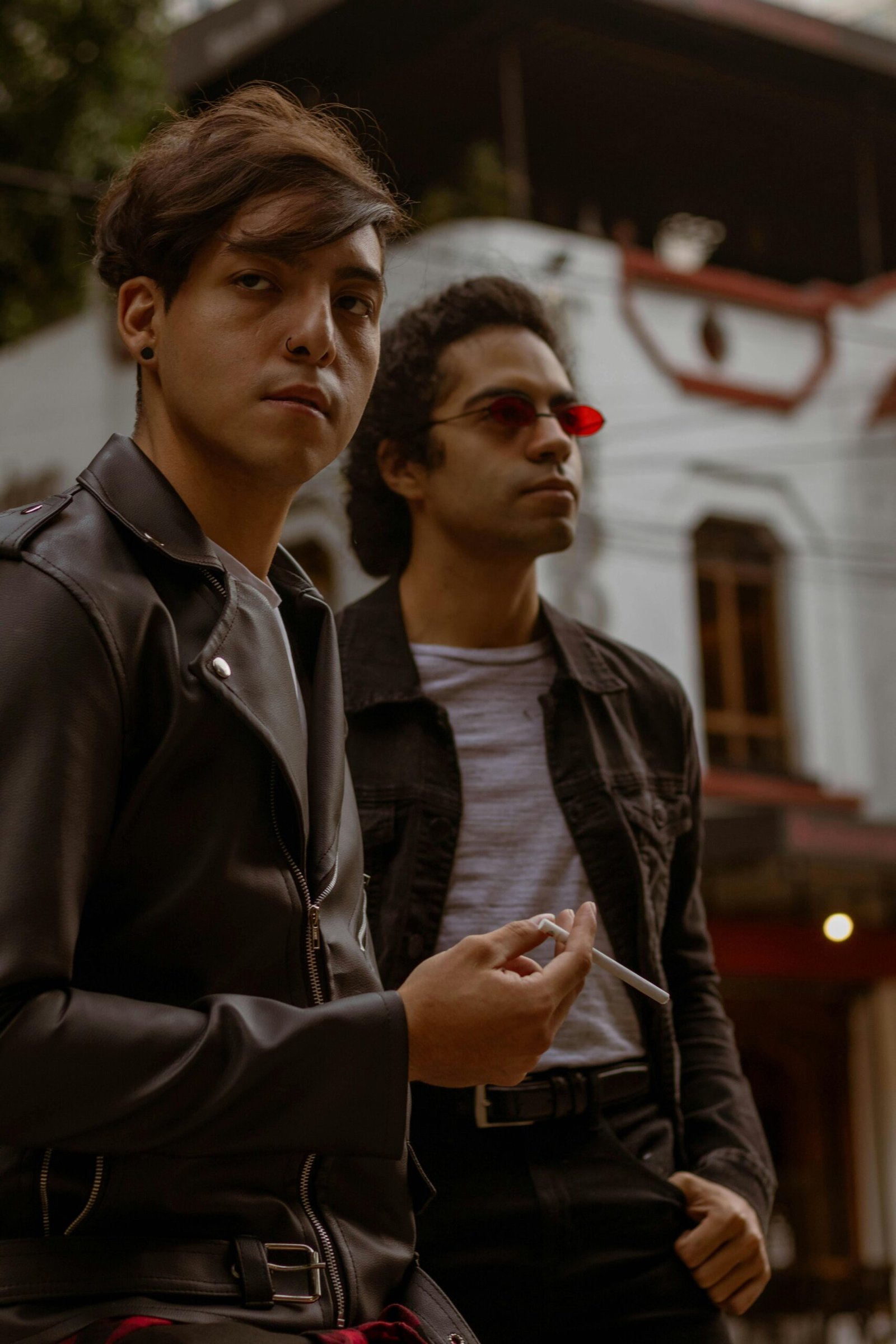 Premium leather jacket close up